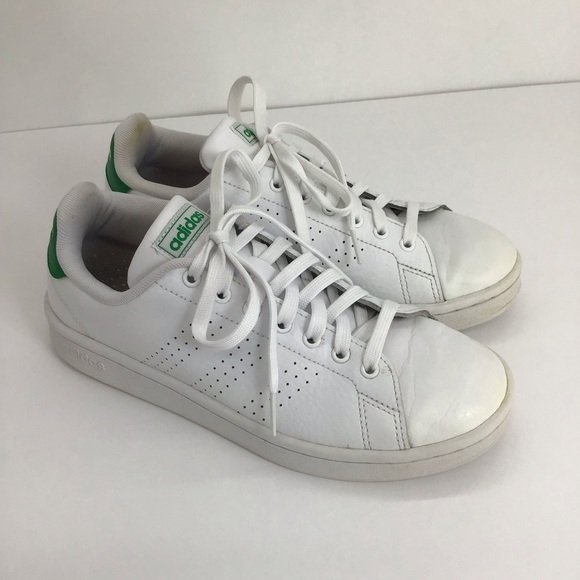Adidas Men’s Advantage Sneakers Cloud White/Green Casual Career Size 8 main image 5